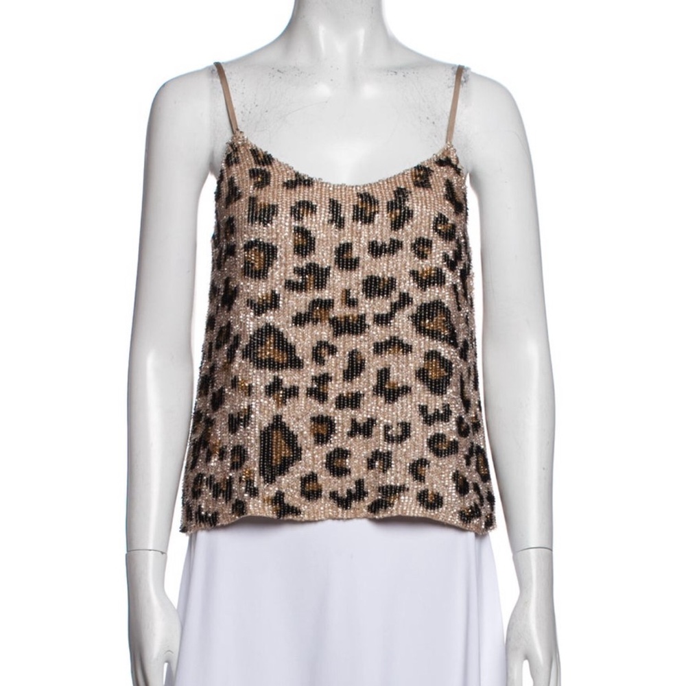 Retrofete Animal Print Sequin Camisole